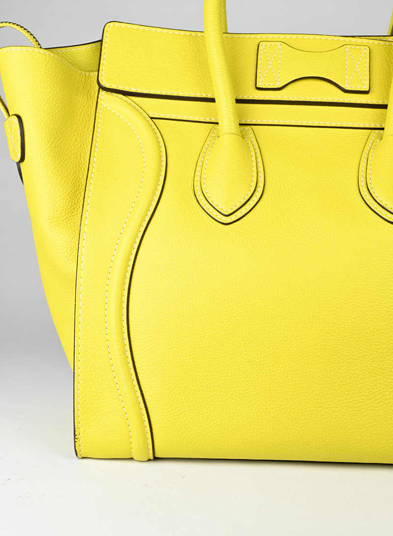 Celine Borsa Luggage grande in pelle gialla