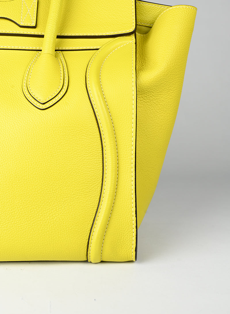 Celine Borsa Luggage grande in pelle gialla