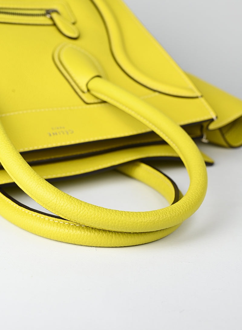Celine Borsa Luggage grande in pelle gialla