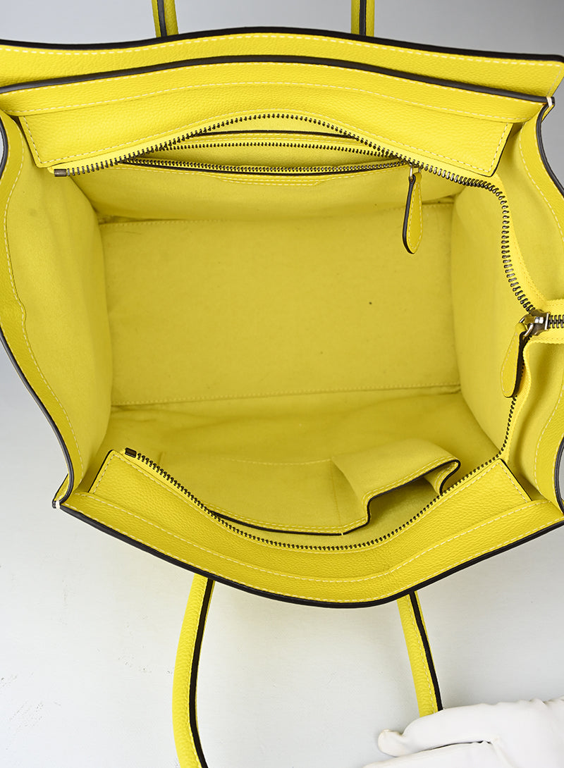 Celine Borsa Luggage grande in pelle gialla