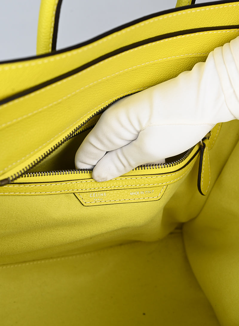 Celine Borsa Luggage grande in pelle gialla