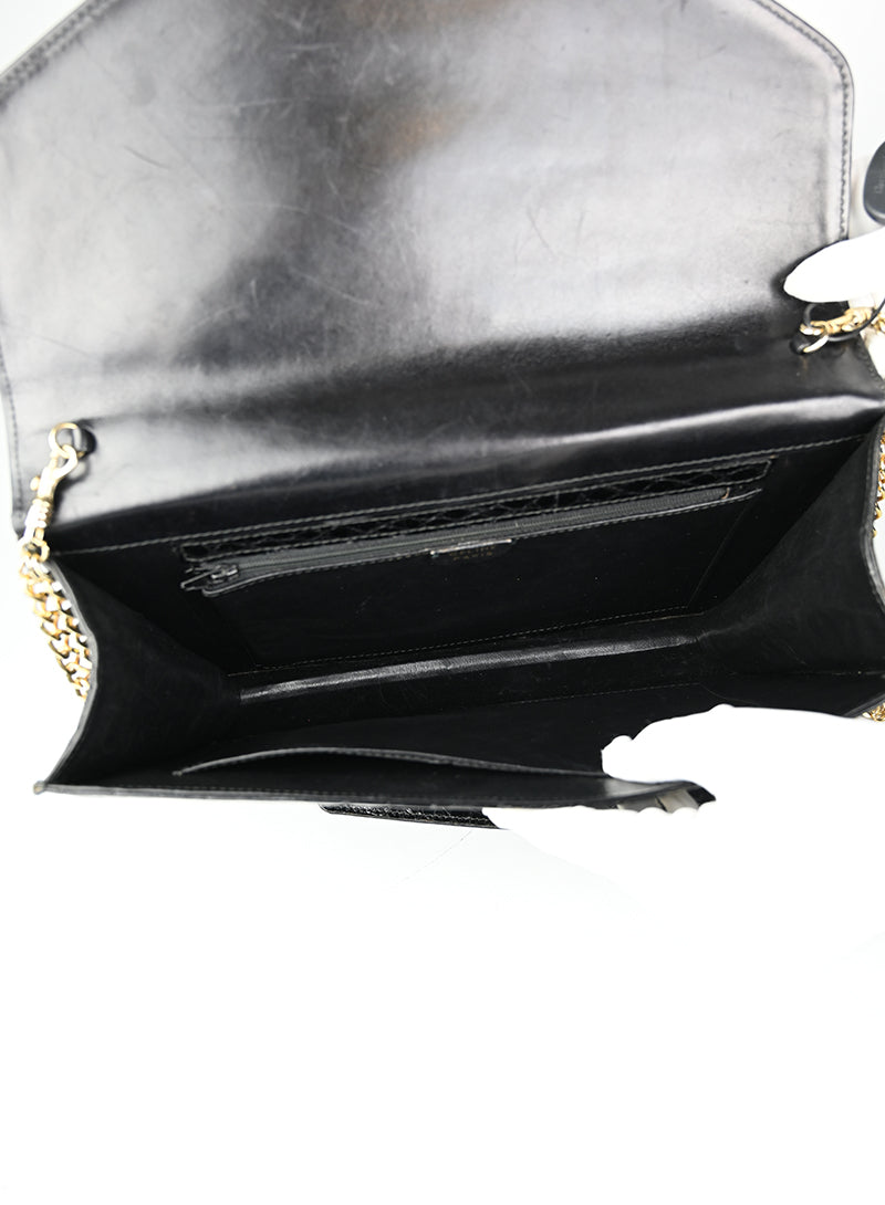Celine Borsa in pelle di coccodrillo nera