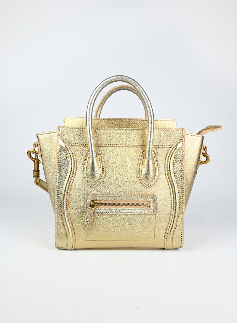 Celine Borsa Luggage Nano oro