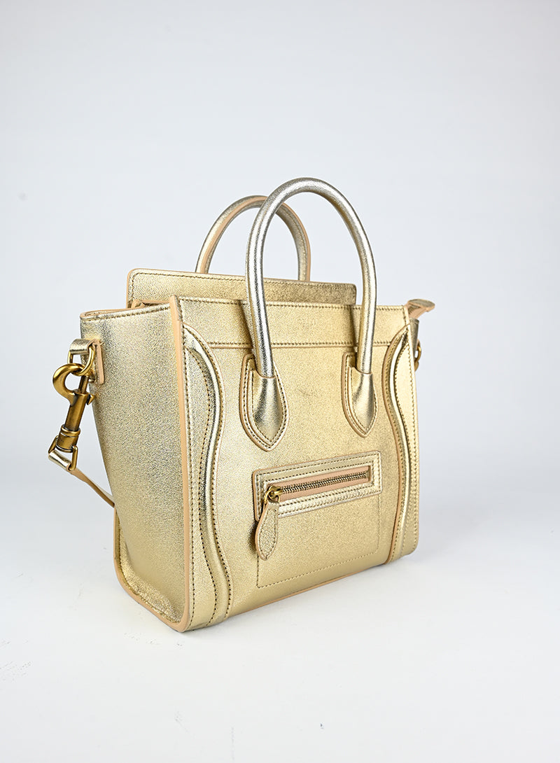Celine Borsa Luggage Nano oro