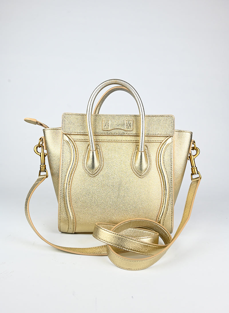 Celine Borsa Luggage Nano oro