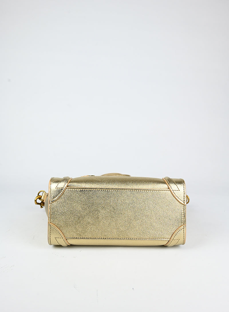 Celine Borsa Luggage Nano oro