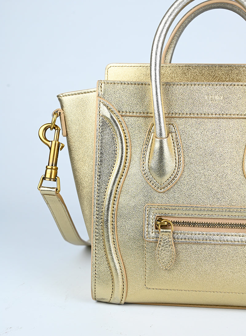 Celine Borsa Luggage Nano oro