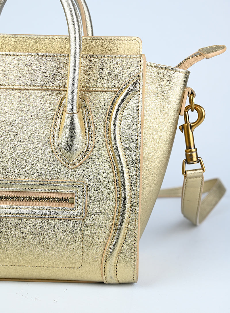 Celine Borsa Luggage Nano oro