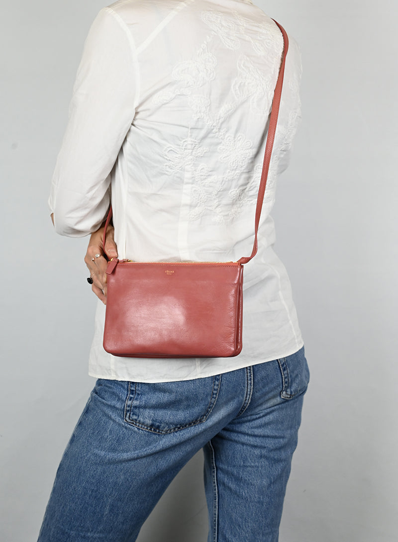 Celine Borsa Trio in pelle rosa antico