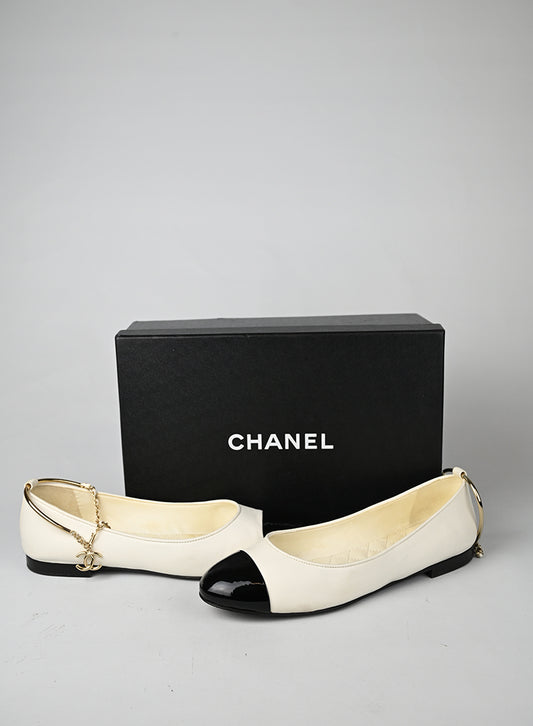 Chanel Ballerine in pelle Bianche - N. 40½ - lesleyluxuryvintage