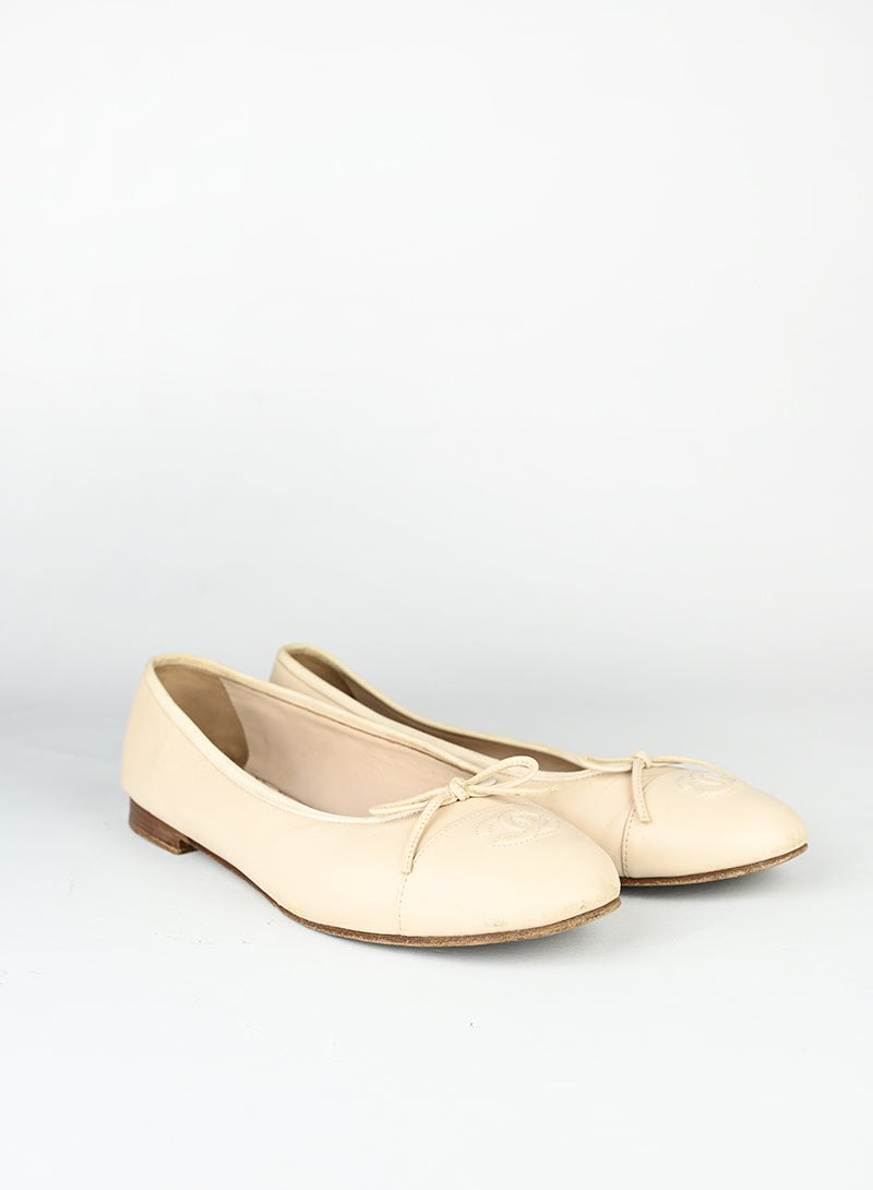 Chanel Ballerine in pelle panna - N. 40 ½