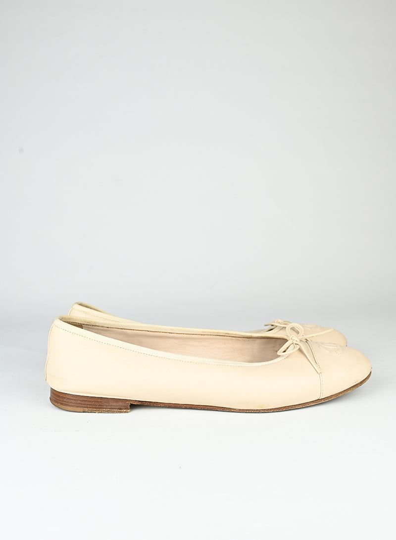 Chanel Ballerine in pelle panna - N. 40 ½
