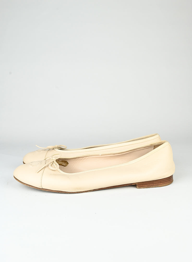 Chanel Ballerine in pelle panna - N. 40 ½