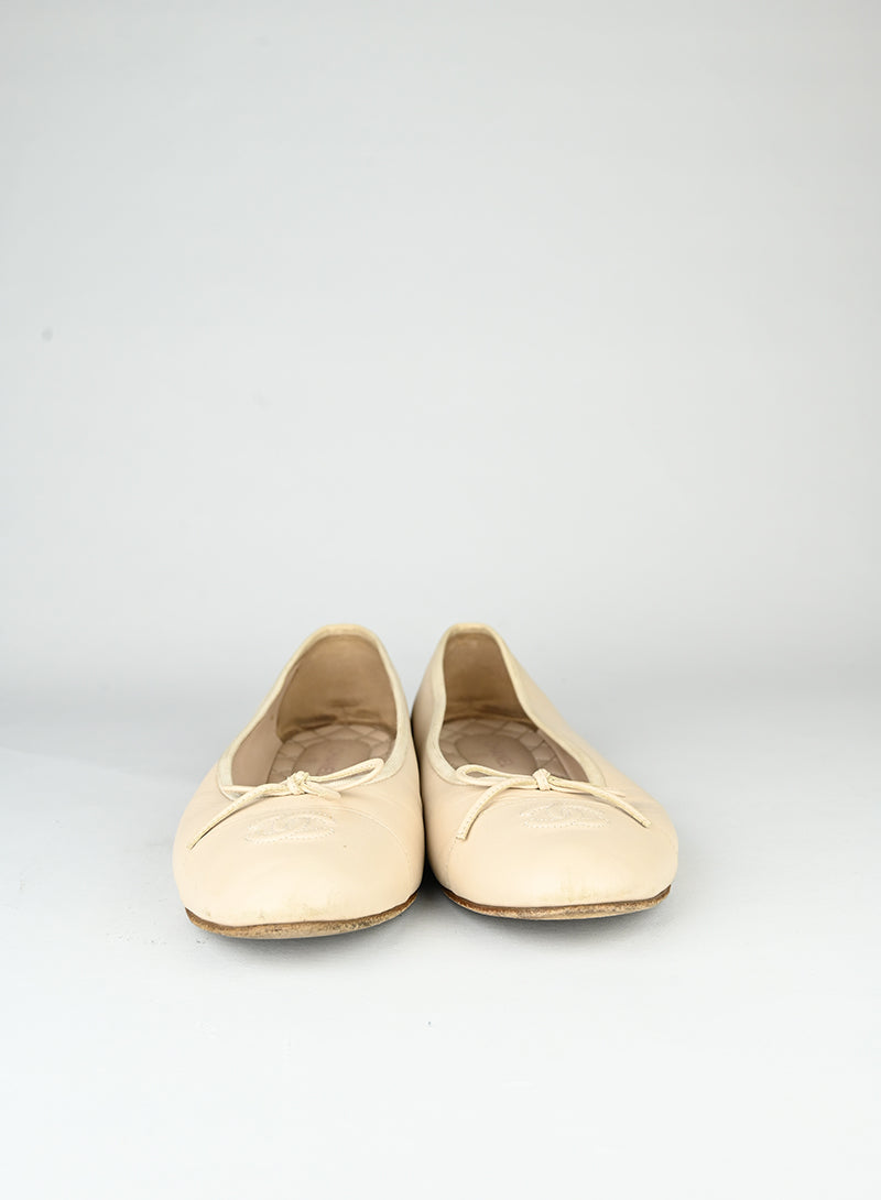 Chanel Ballerine in pelle panna - N. 40 ½