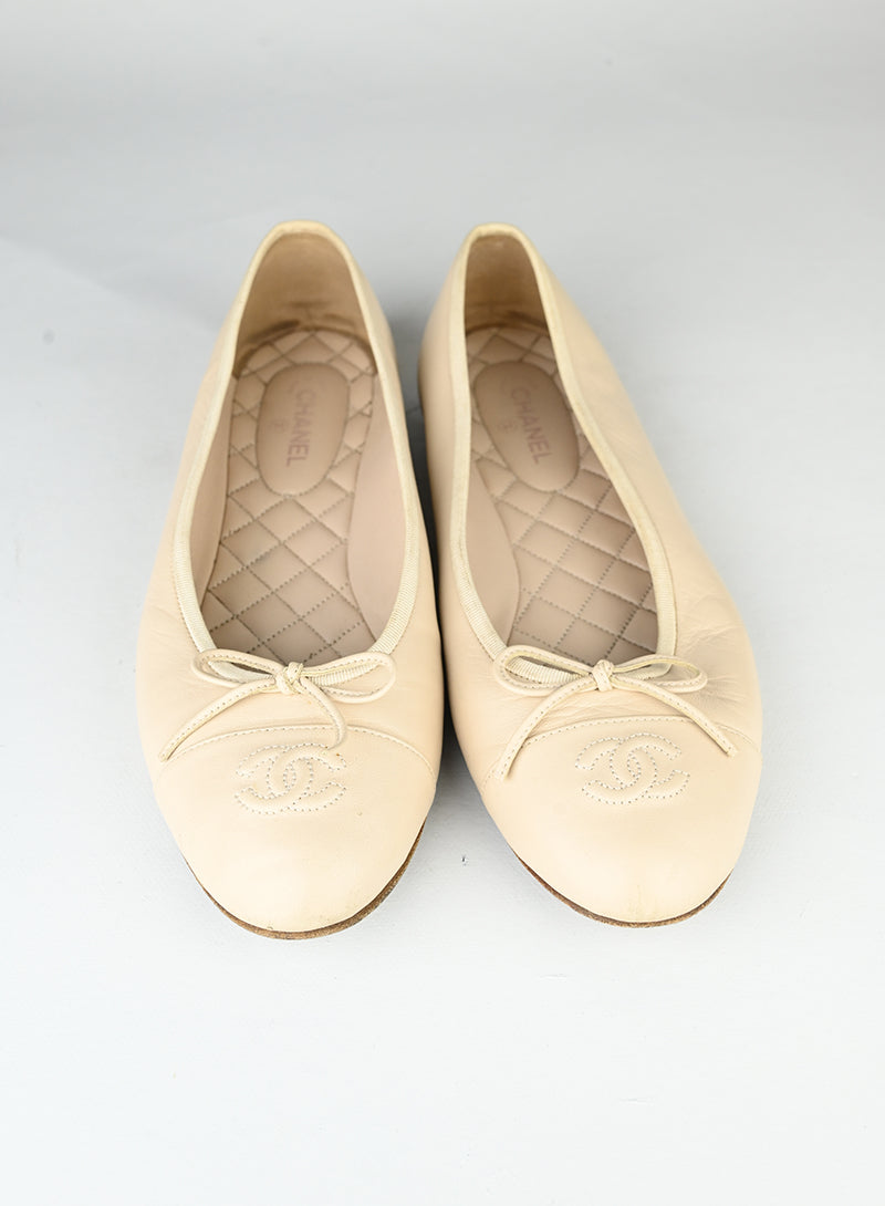 Chanel Ballerine in pelle panna - N. 40 ½