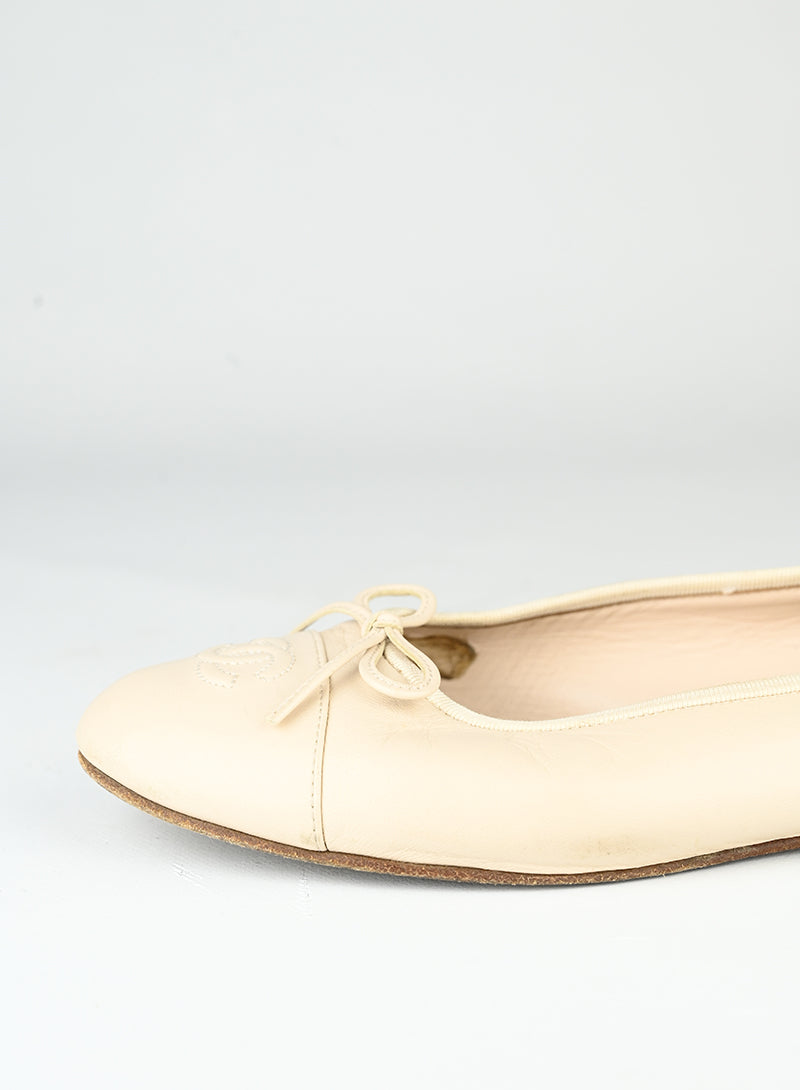 Chanel Ballerine in pelle panna - N. 40 ½