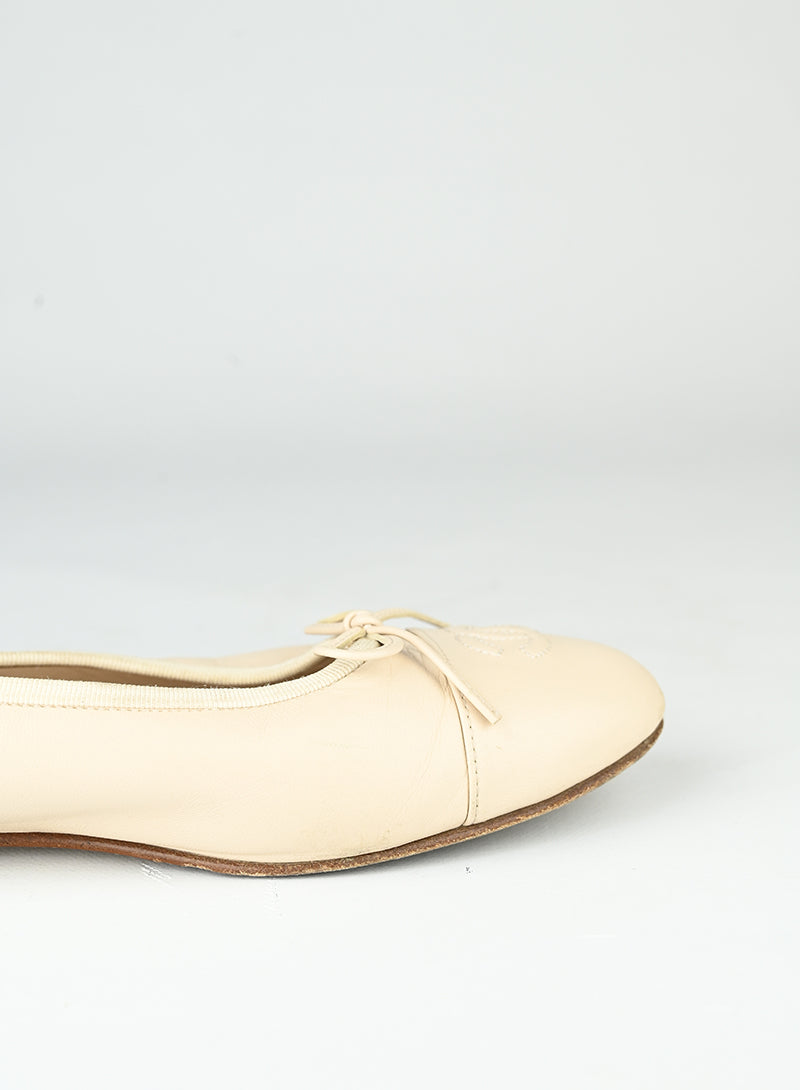 Chanel Ballerine in pelle panna - N. 40 ½