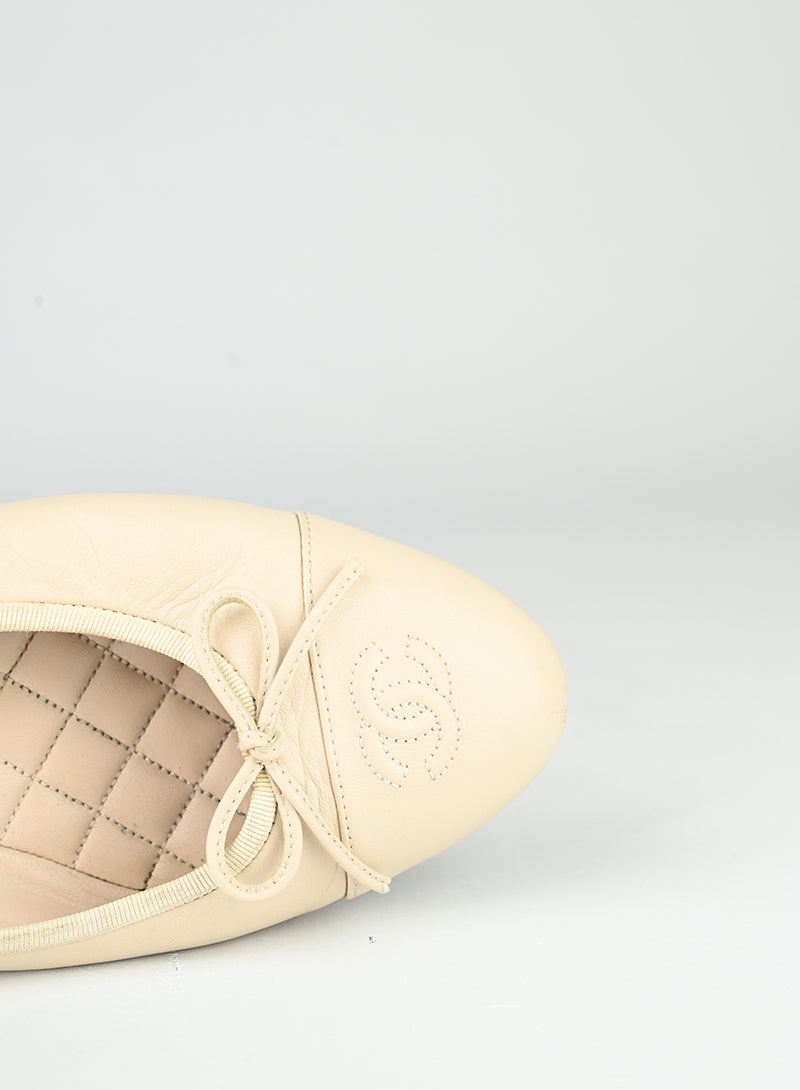Chanel Ballerine in pelle panna - N. 40 ½