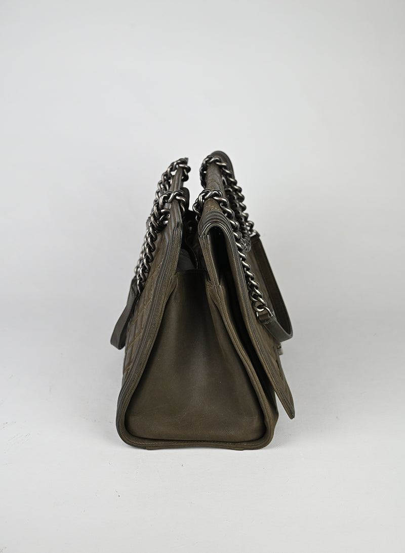 Chanel Boy Shopping Tote Pelle Fango