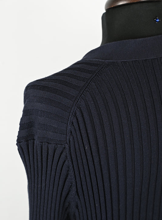 Chanel Cardigan lungo in cotone blu - Tg. 38 FR - lesleyluxuryvintage