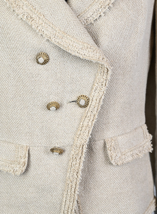 Chanel Giacca in lino ecrù - Tg. 38 FR - lesleyluxuryvintage