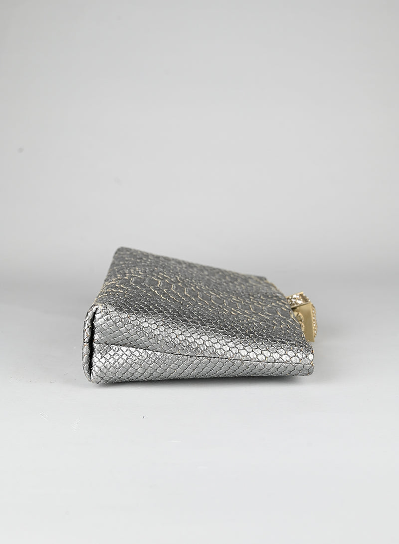Chanel Pochette in pelle pitone argento