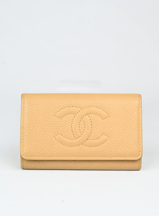 Chanel Portachiavi in pelle beige