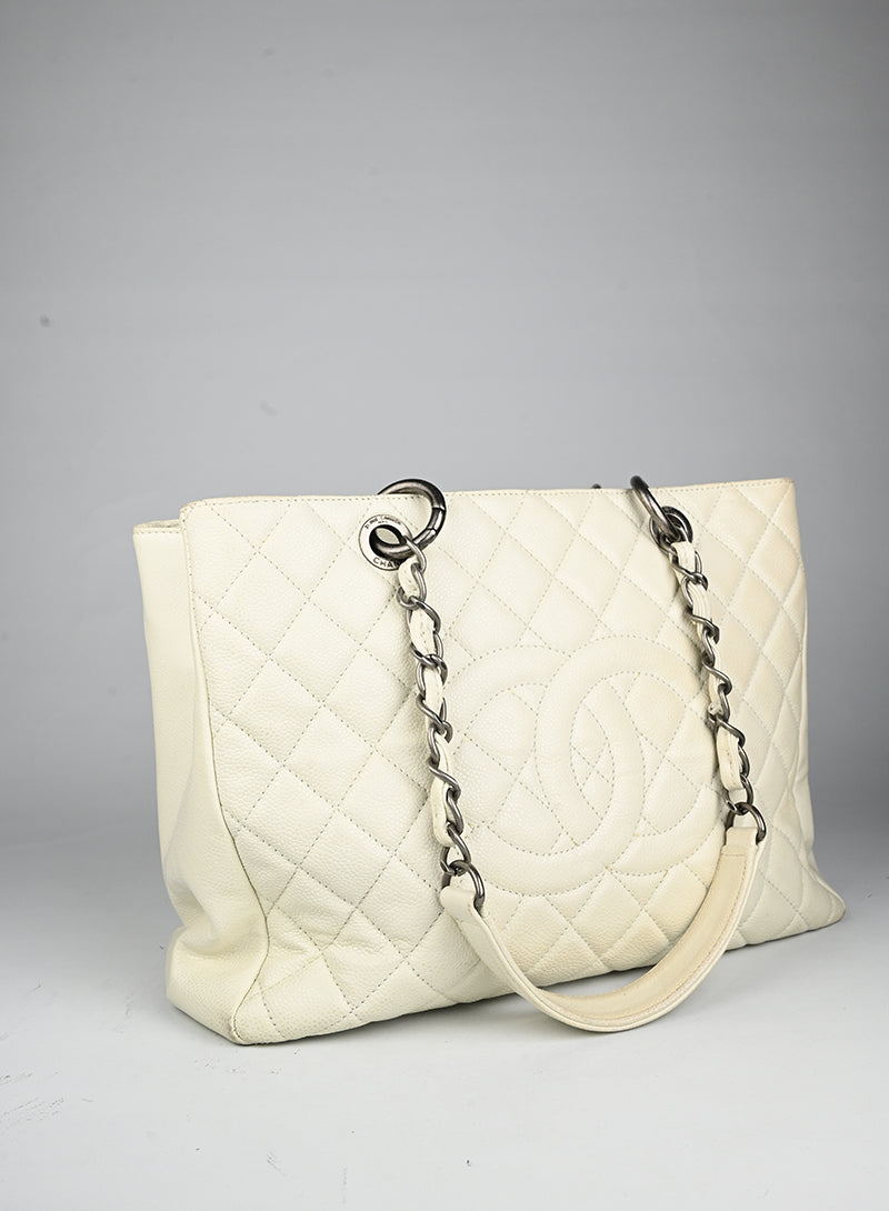 Chanel Borsa GST in pelle bianca