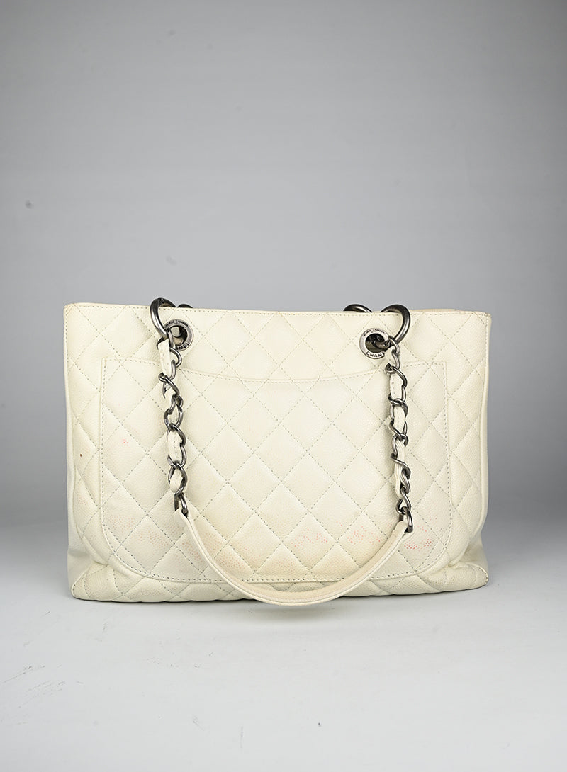 Chanel Borsa GST in pelle bianca