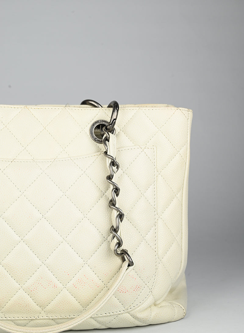 Chanel Borsa GST in pelle bianca