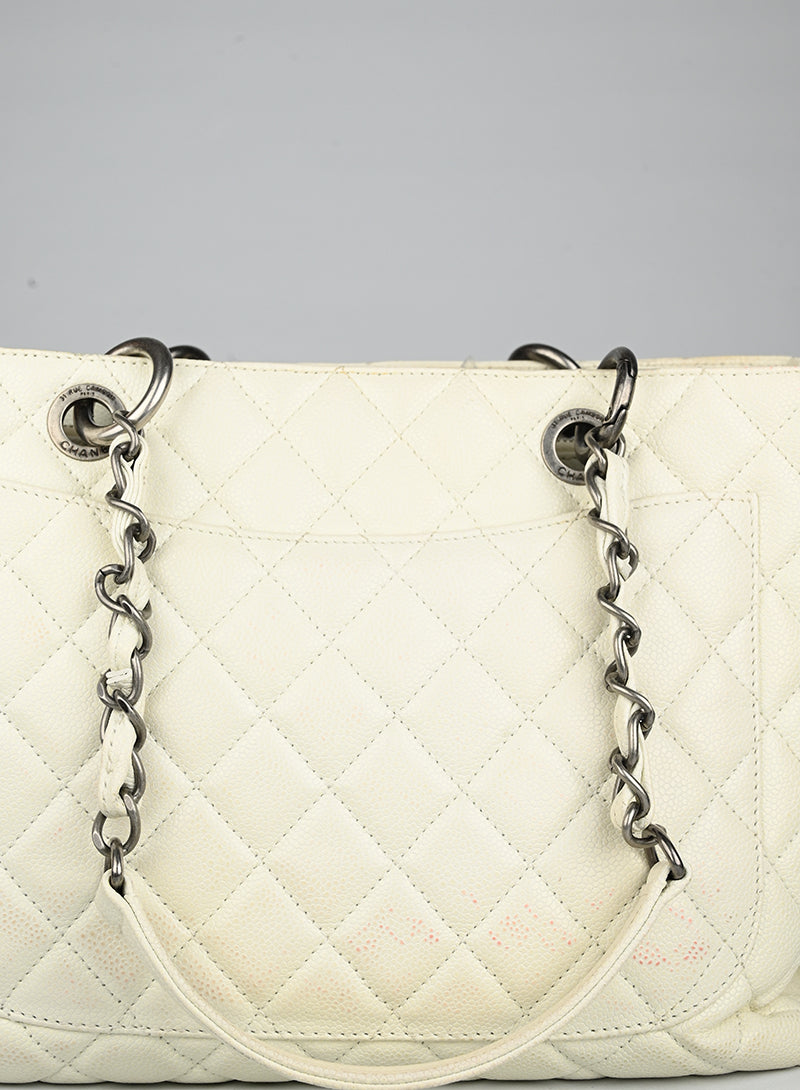 Chanel Borsa GST in pelle bianca