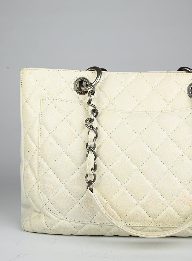 Chanel Borsa GST in pelle bianca