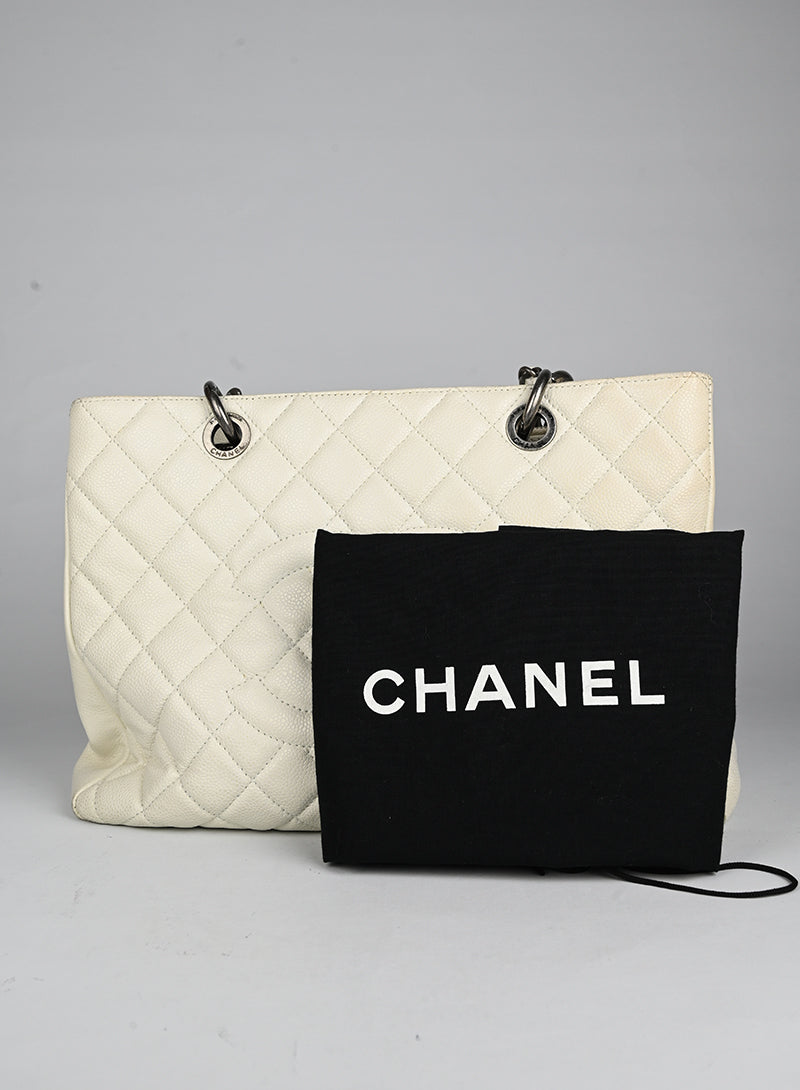 Chanel Borsa GST in pelle bianca