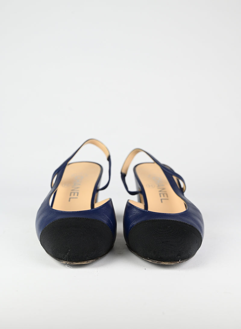 Chanel Slingback blu e nere - N. 36
