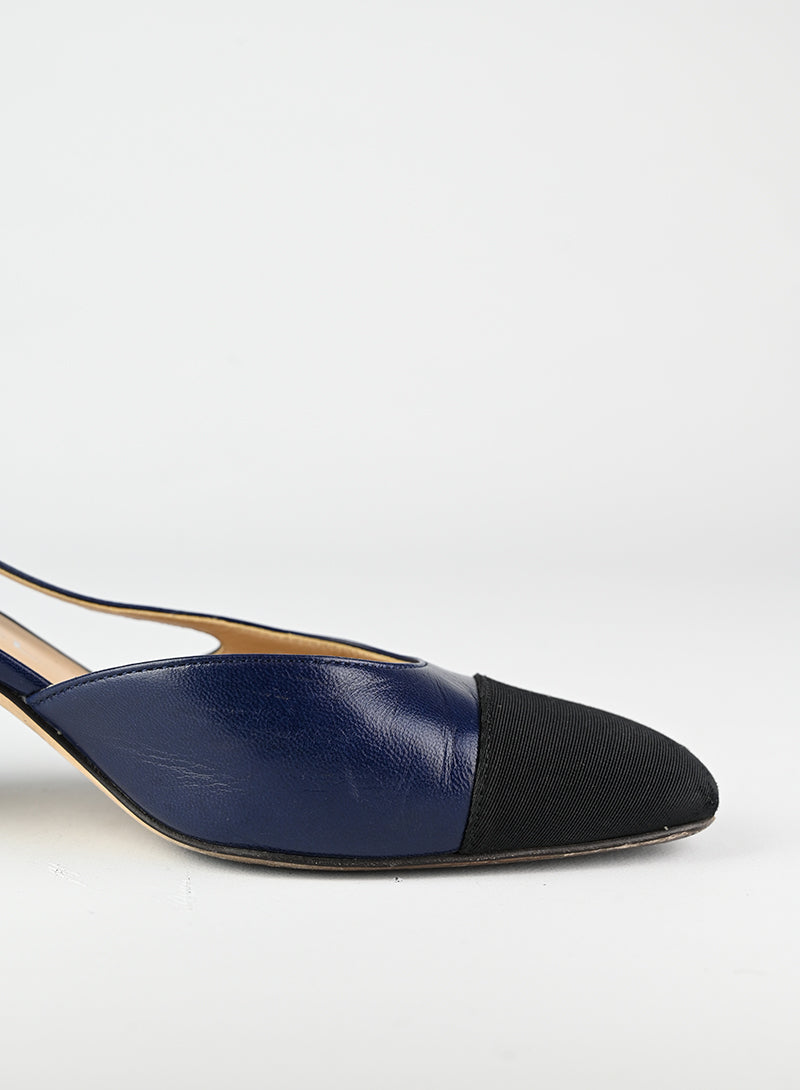 Chanel Slingback blu e nere - N. 36