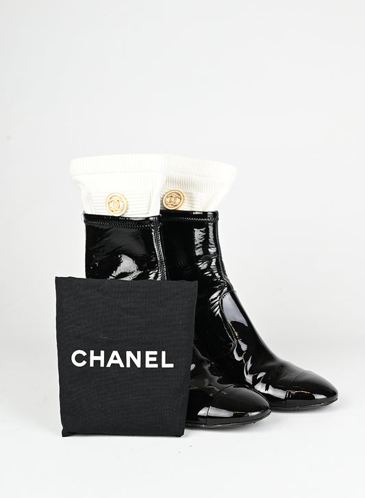 Chanel Stivaletti in vernice nera - N. 37