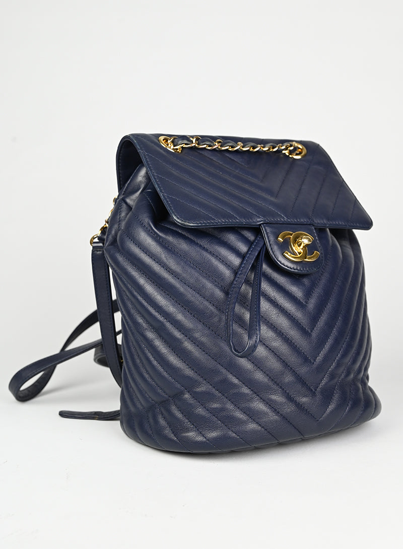 Chanel Zaino in pelle blu