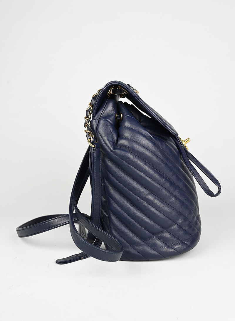 Chanel Zaino in pelle blu