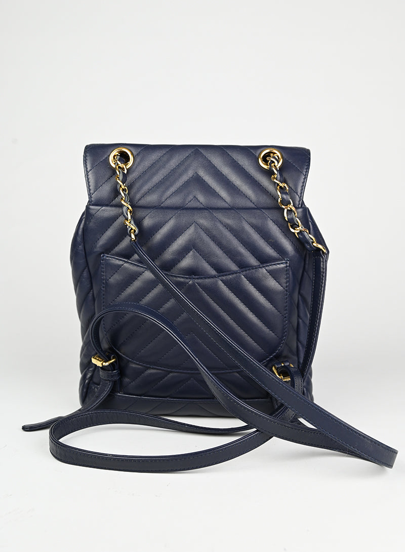 Chanel Zaino in pelle blu
