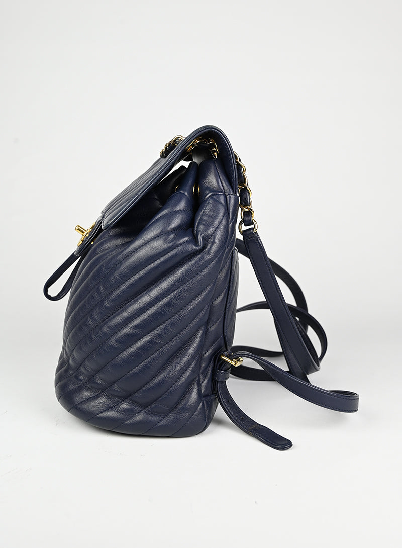 Chanel Zaino in pelle blu