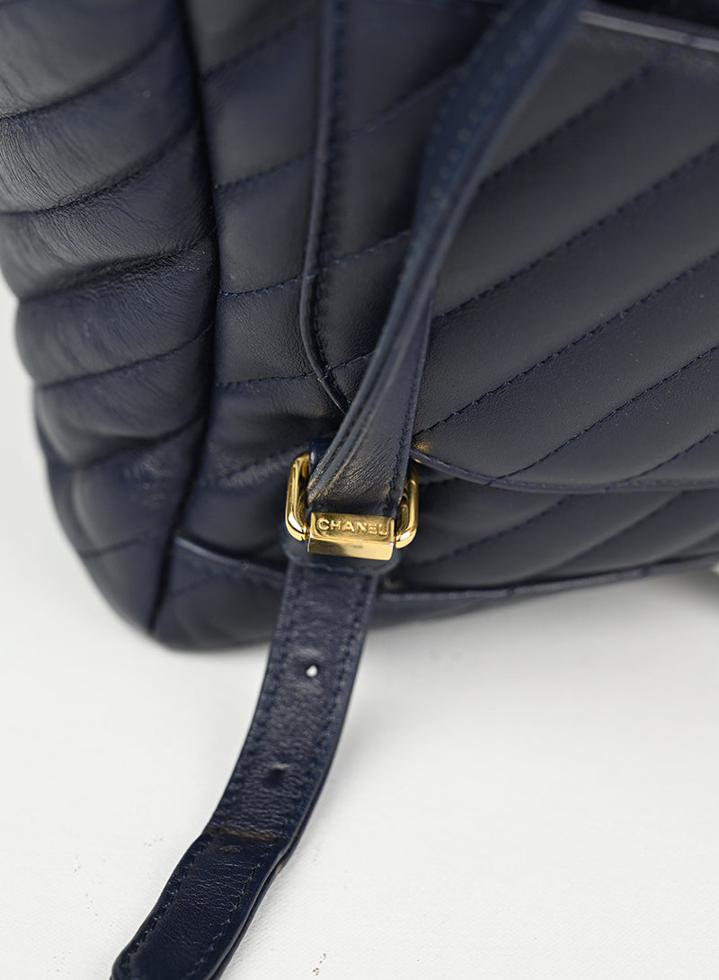 Chanel Zaino in pelle blu