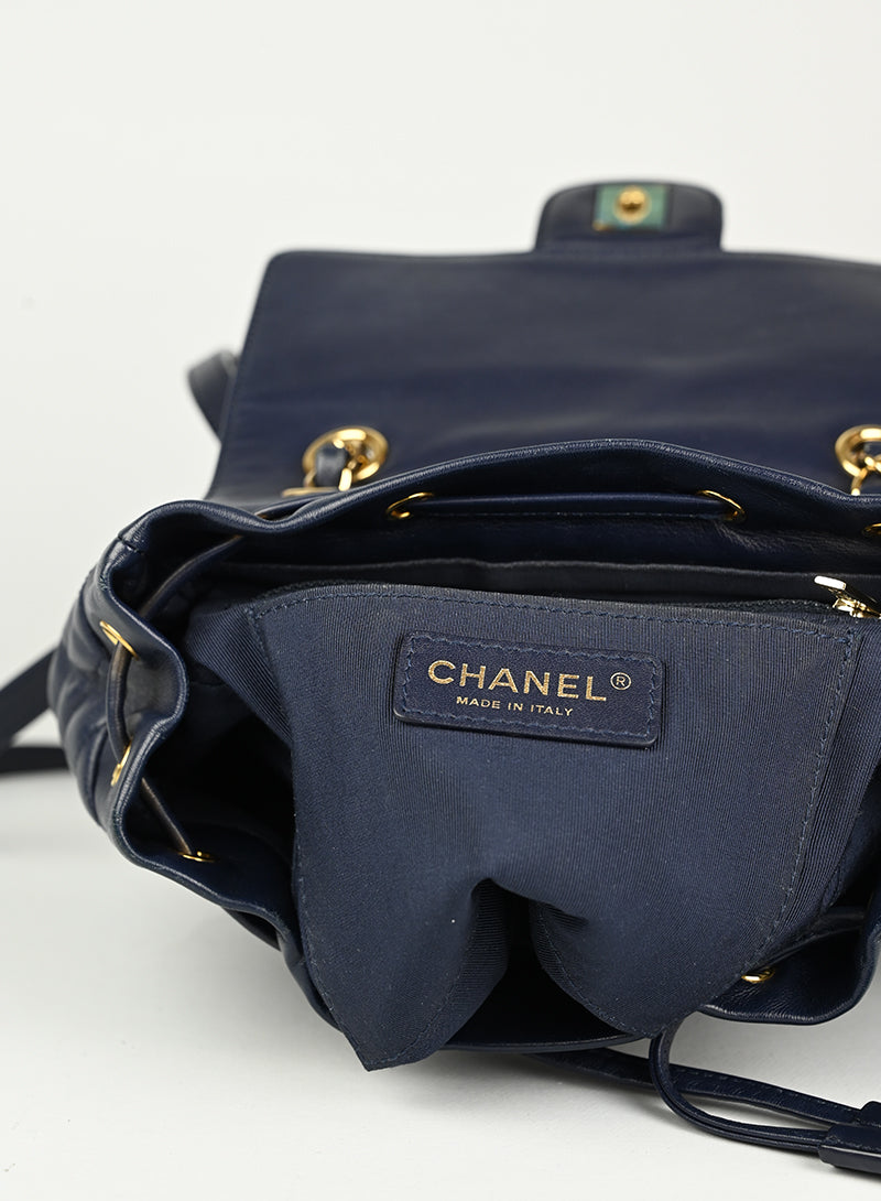 Chanel Zaino in pelle blu
