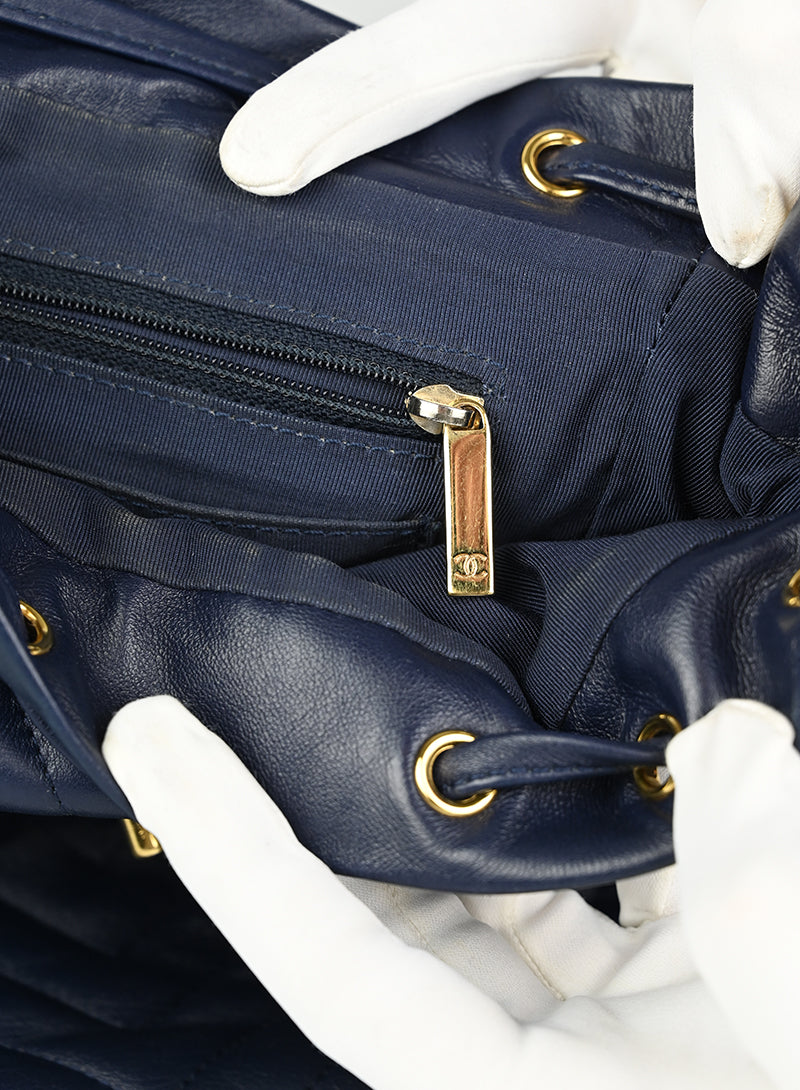 Chanel Zaino in pelle blu