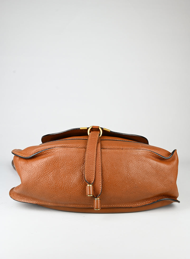 Chloè Borsa Marcie grande in pelle cognac