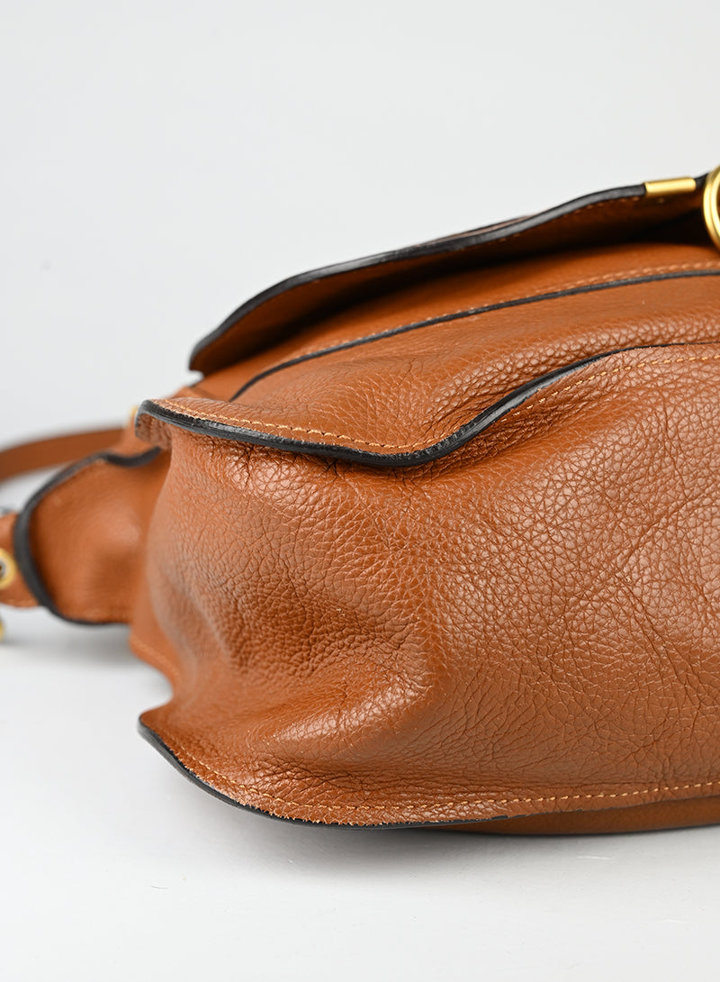 Chloè Borsa Marcie grande in pelle cognac
