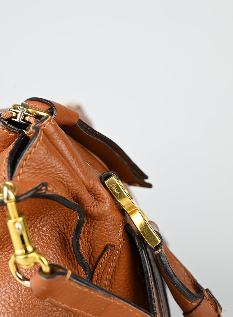Chloè Borsa Marcie grande in pelle cognac