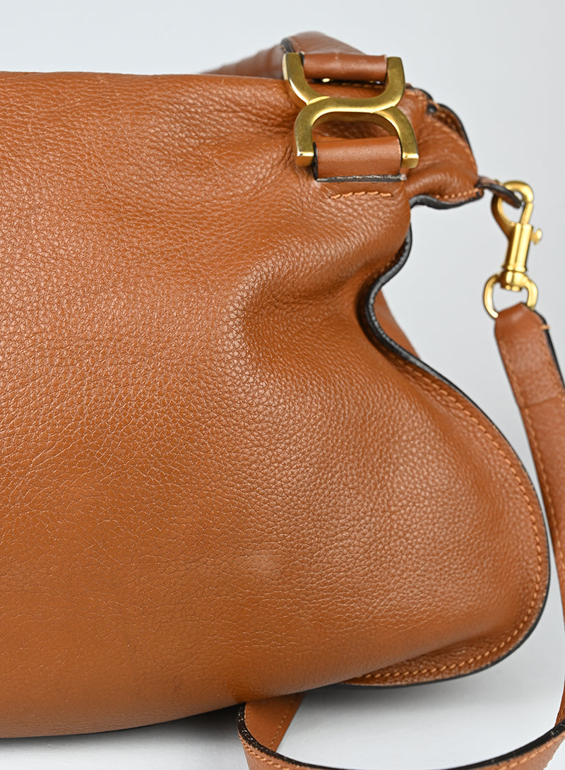 Chloè Borsa Marcie grande in pelle cognac