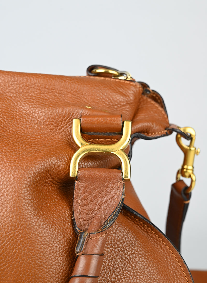 Chloè Borsa Marcie grande in pelle cognac