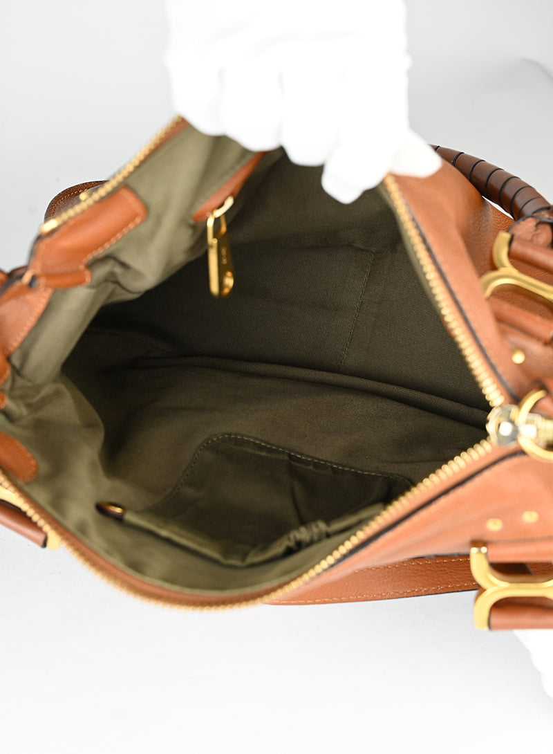 Chloè Borsa Marcie grande in pelle cognac