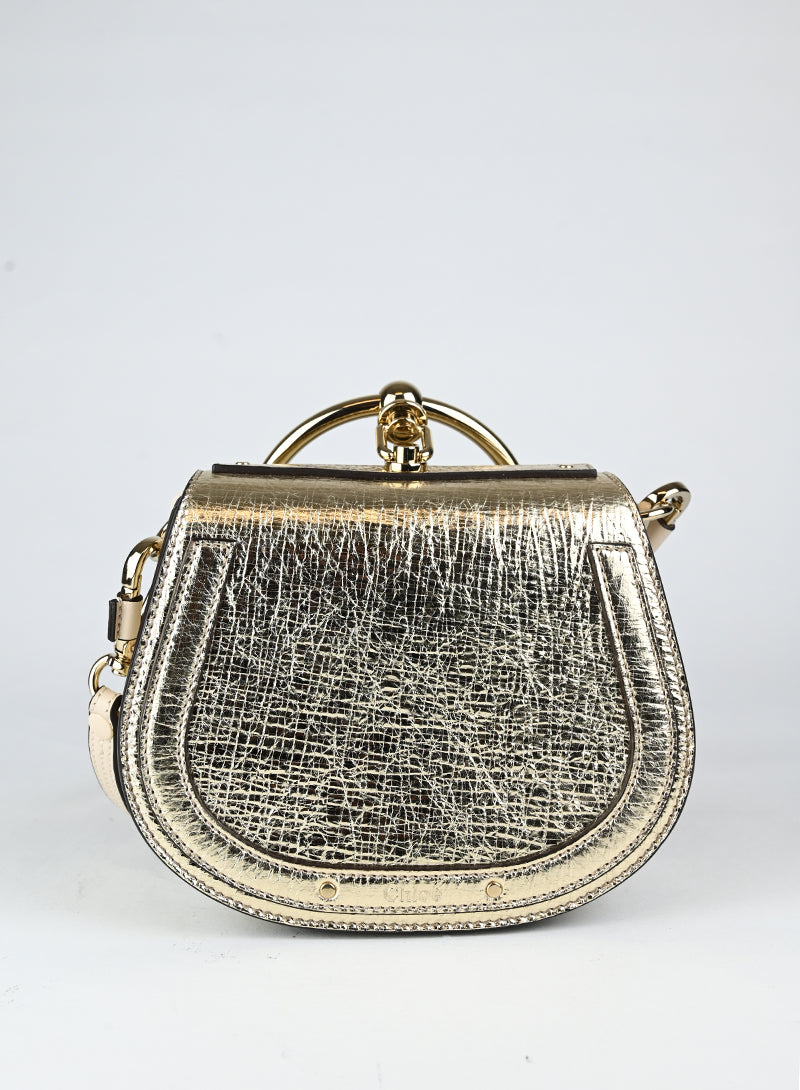 Chloè Borsa lamè oro Nile Bracelet